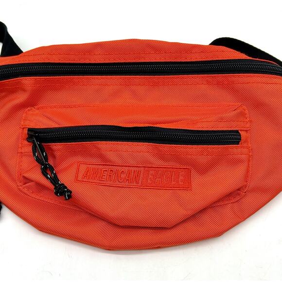 American Eagle Unisex Adult Solid Burnt Orange Fanny Lumbar Pack EUC 3 Pocket - Picture 2 of 10